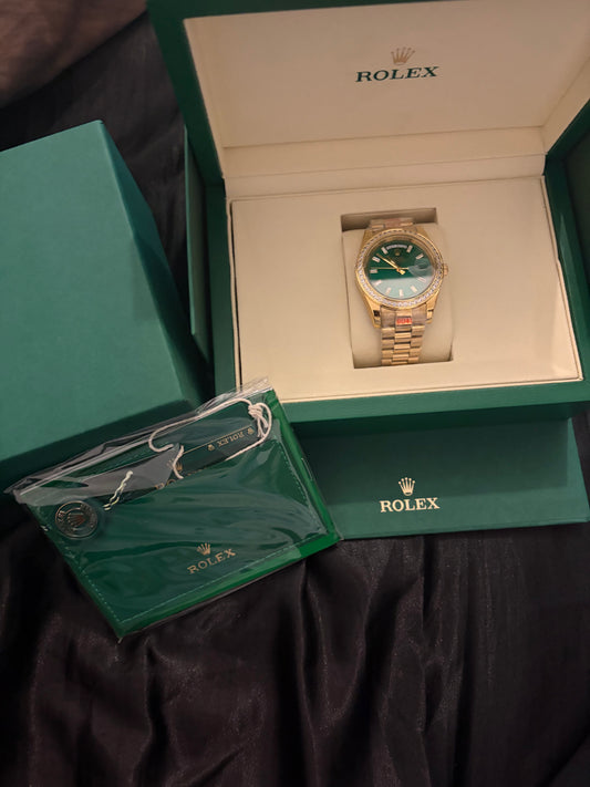 Gold Watch Green dial